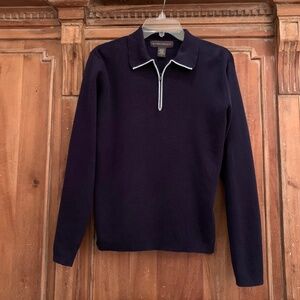 Vintage Banana Republic V-Neck 1/4 Zip Up Cotton Sweater Size Small